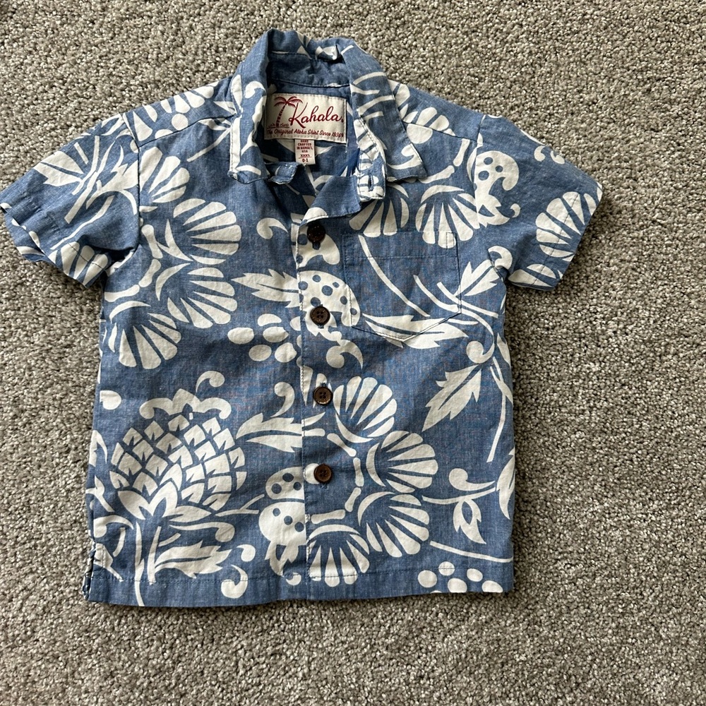 NEVER WORN AUTHENIC ORIGINAL ALOHA SHIRT COLOR NAVY 2T.